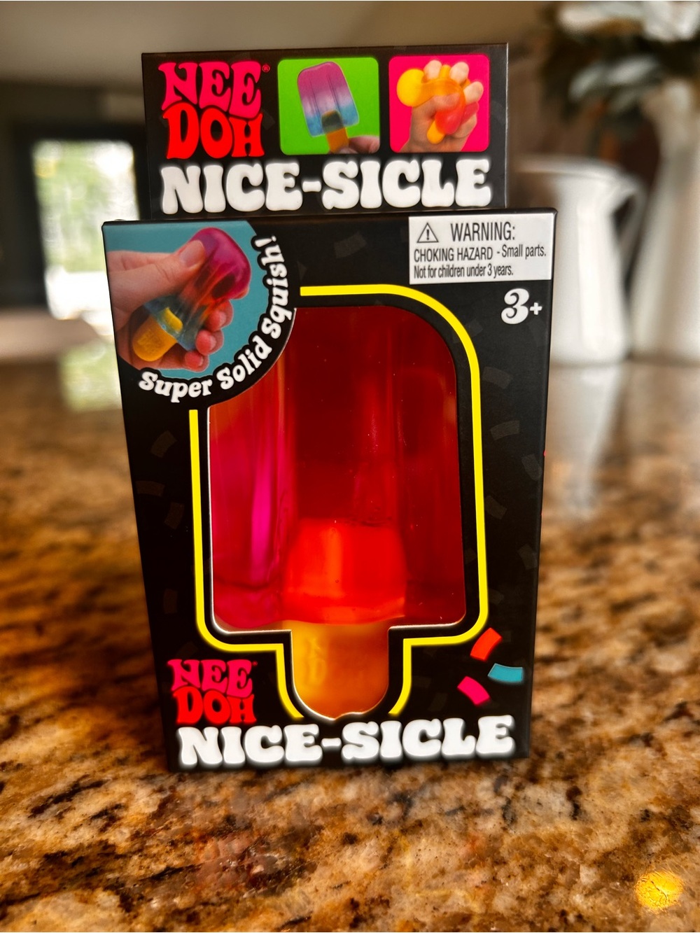 Needoh Nice-Sicle Solid Squish Popsicle Toy - Pink & Orange. New. Authentic